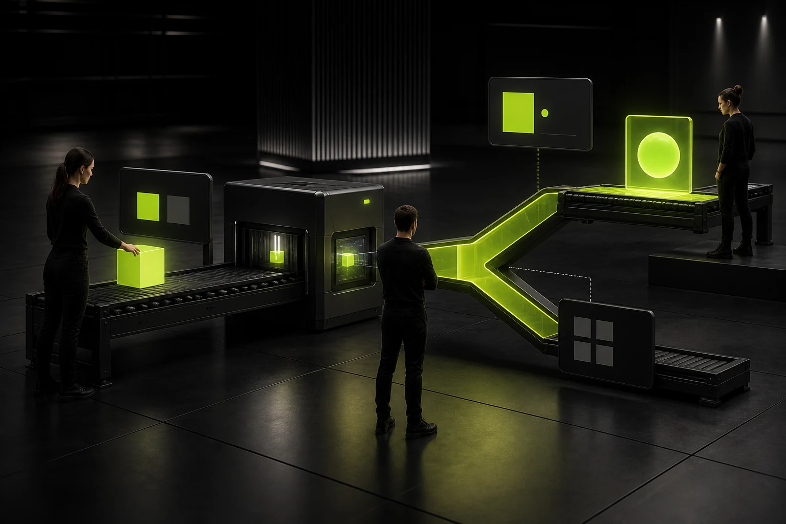 Conceptual illustration separating immediate feedback from final completion