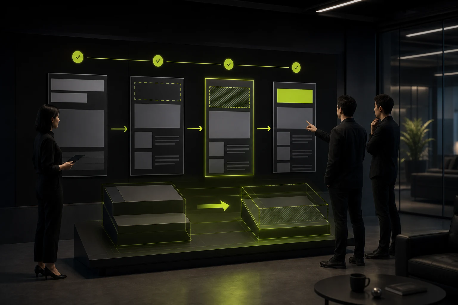 Visual explanation of reserving stable space for ads and dynamic modules