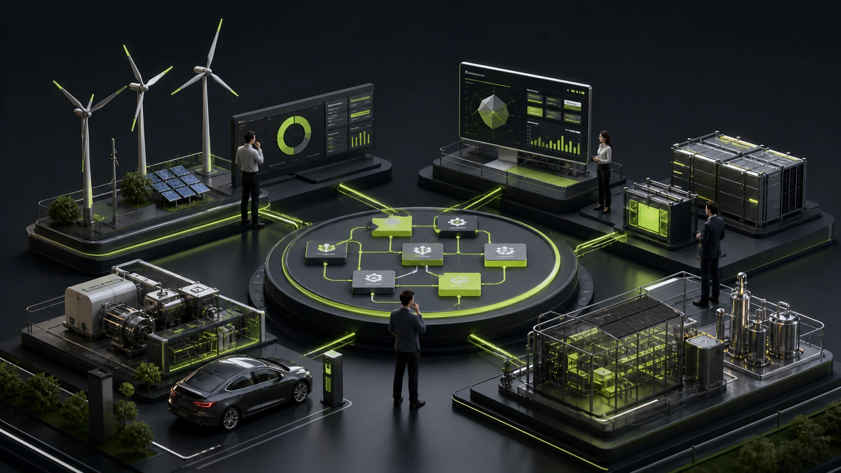 Visual guide to designing a renewable energy company website around technology, project capability, and ESG evidence