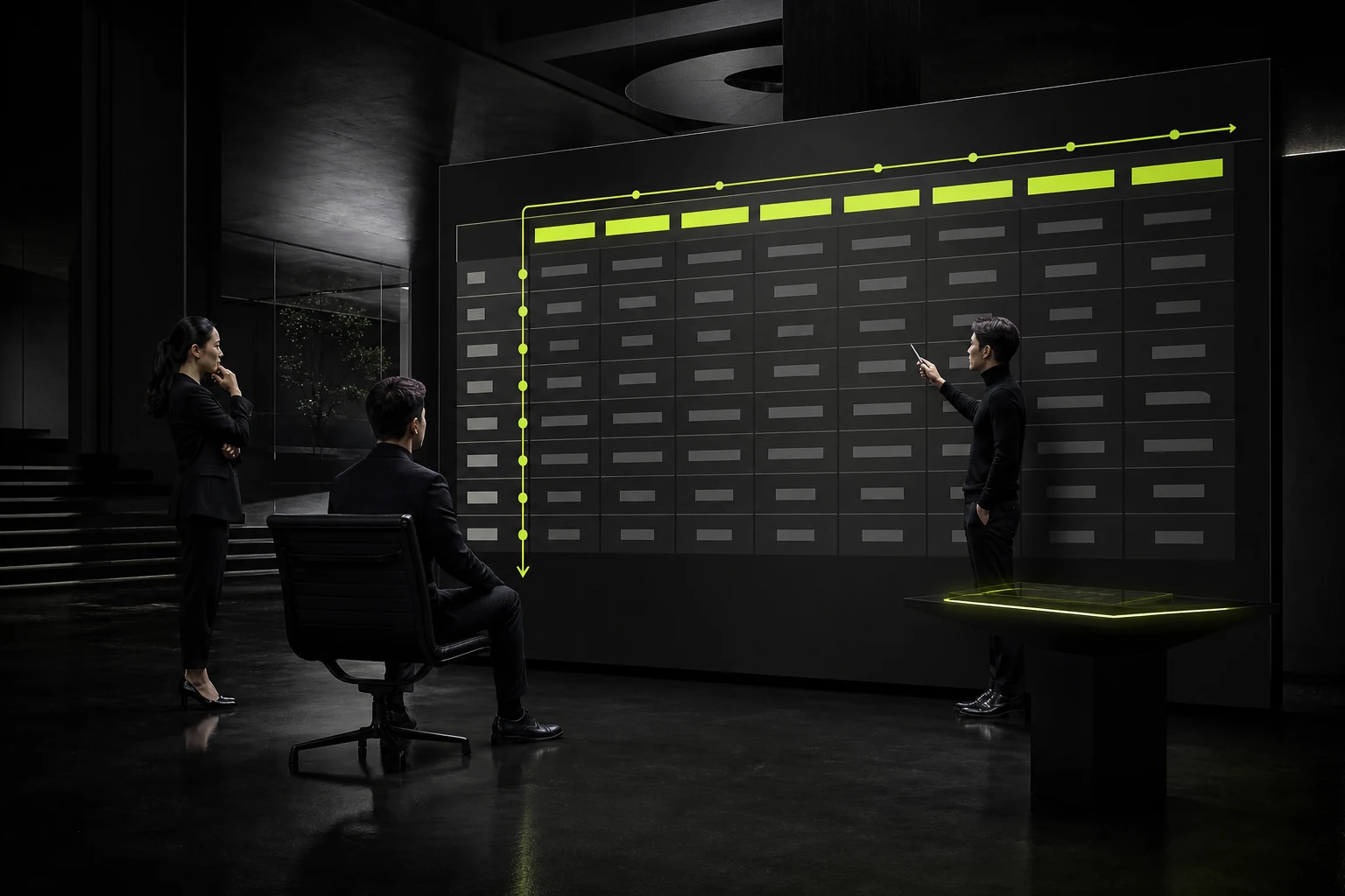 Long tables should provide fixed headers and clearly positioned visual explanations