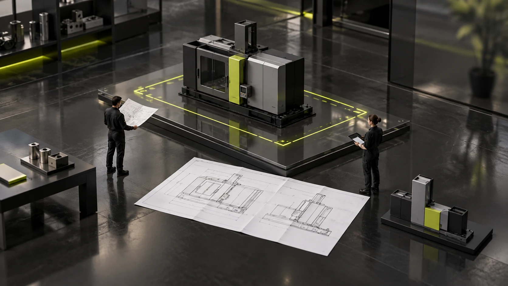 Checking the product identified in the drawing alongside the site layout scope