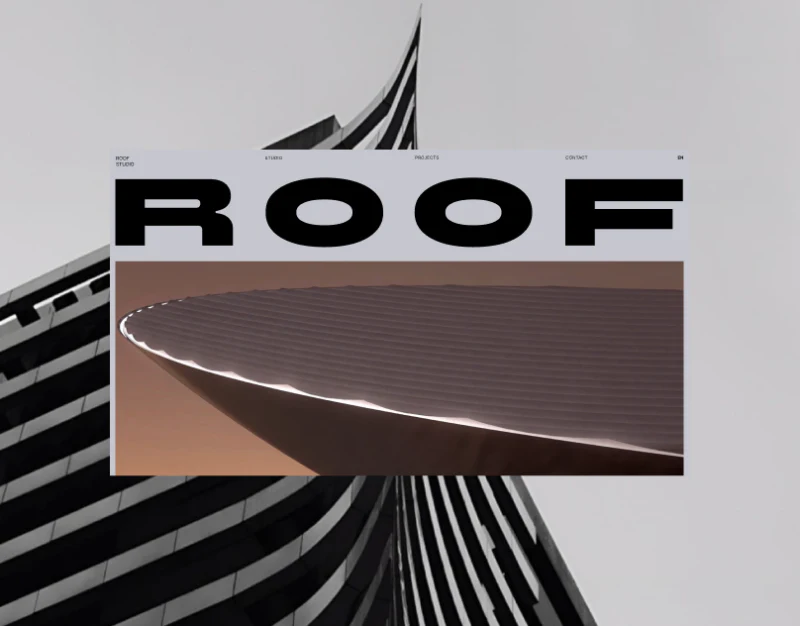 建筑工作室网站设计：ROOF把项目排成目录界面设计预览