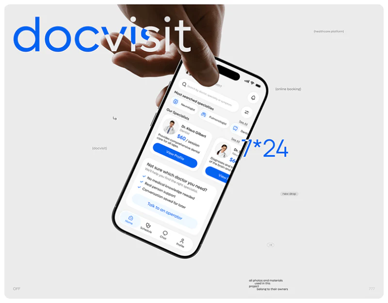 医生预约App设计：DocVisit的双起点界面设计预览