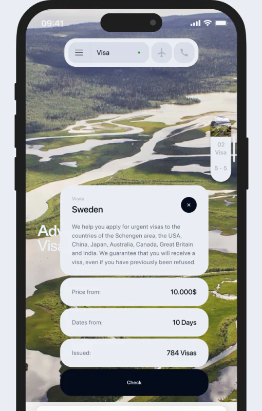 Expanded Sweden card with general description, Price from, Dates from, Issued, and Check