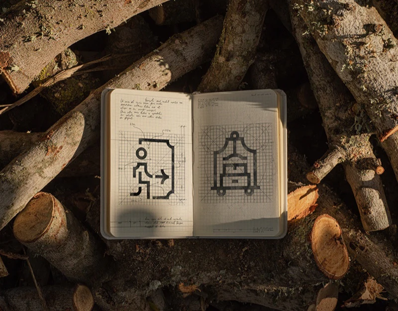 Resort Icon Design: Direction and Facilities in Layers design preview