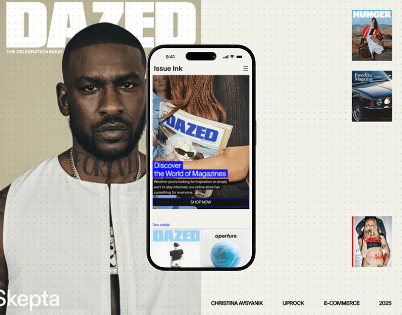 Magazine Ecommerce Design: Align Catalog, Details and Cart design preview