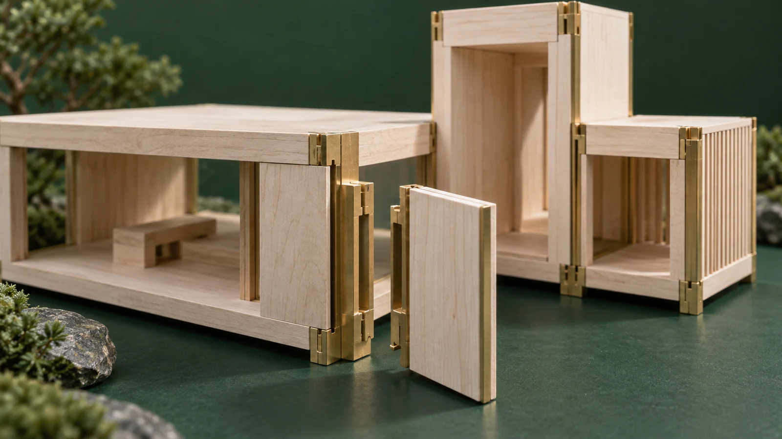 Different architectural modules use a common precision-made brass joint
